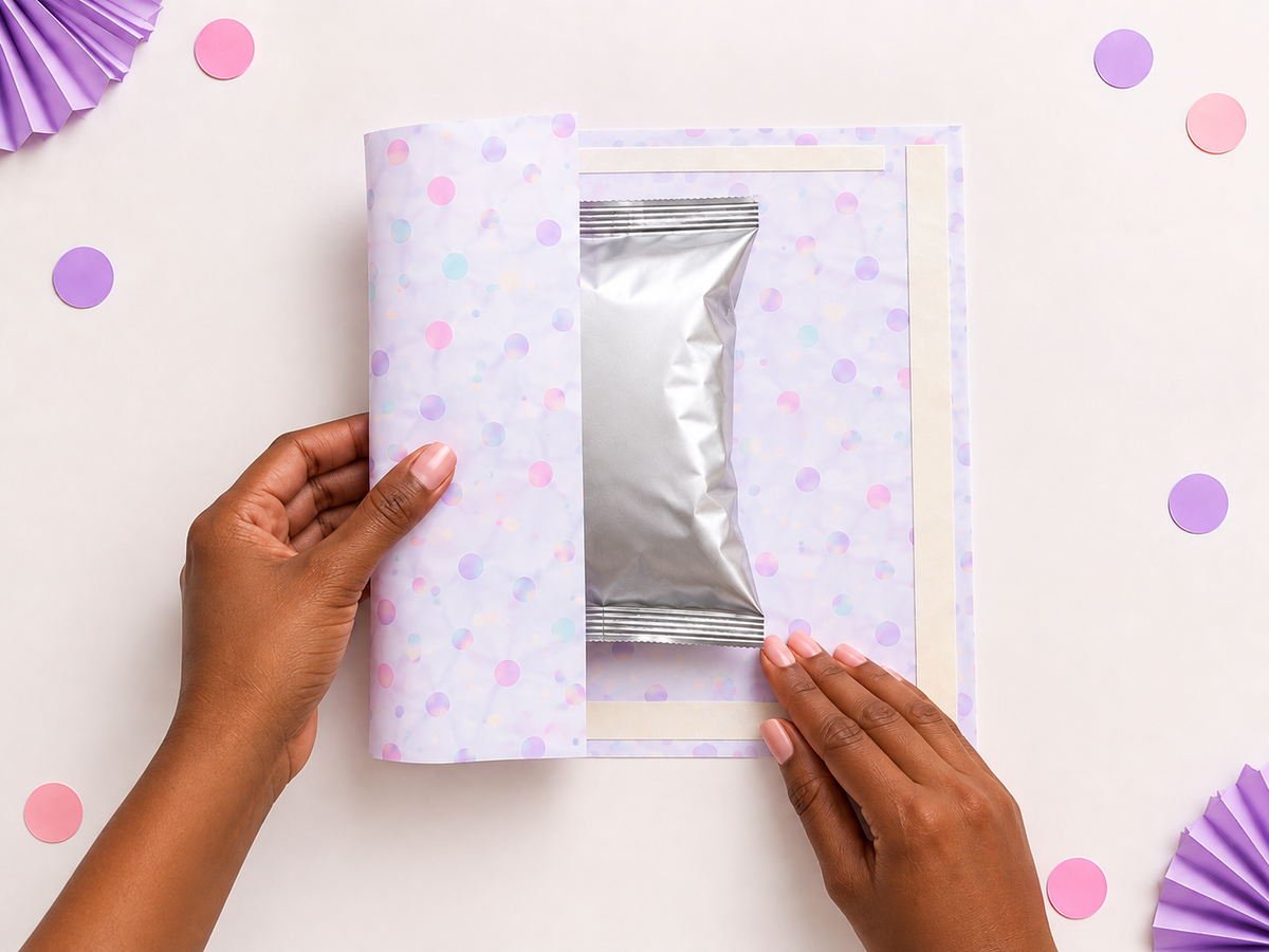 DIY wrapper step illustration